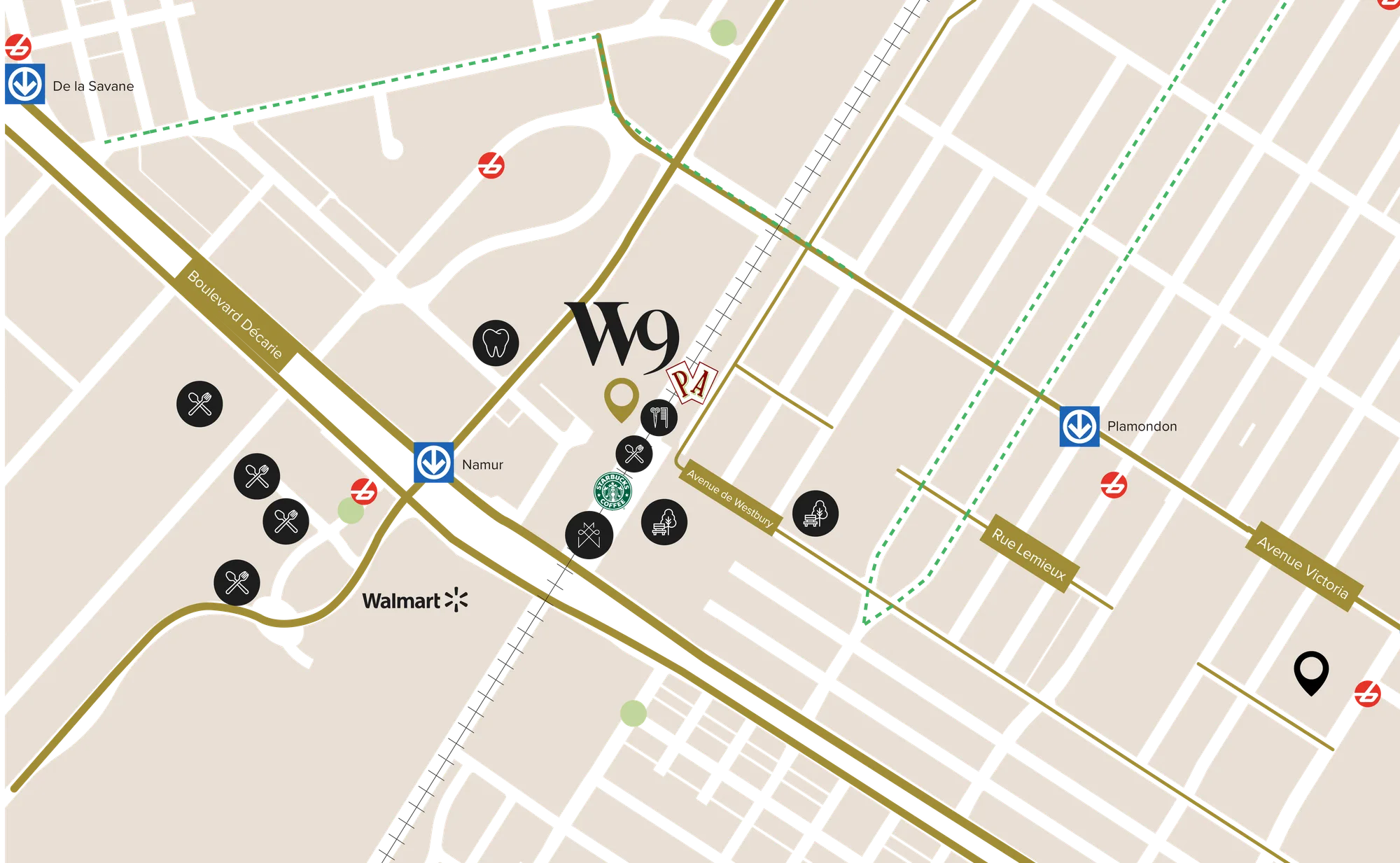 Plan du quartier Westbury